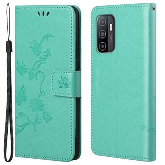 Bedrukte vlinders bloem portemonnee functie telefoonhoesje PU lederen beschermende Stand voor Samsung Galaxy A53 5G