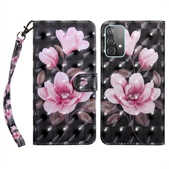3D-patroon afdrukken PU lederen portemonnee Stand Functie Flip beschermhoes met riem voor Samsung Galaxy A53 5G