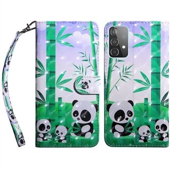 3D-patroon afdrukken PU lederen portemonnee Stand Functie Flip beschermhoes met riem voor Samsung Galaxy A53 5G