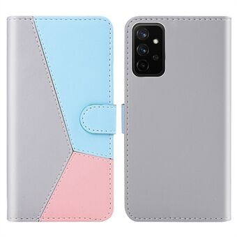 Tri-color Splicing PU Leather + TPU Volledige Bescherming Stand Portemonnee Telefoonhoesje voor Samsung Galaxy A53 5G