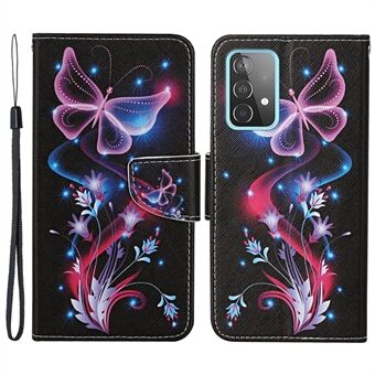 Patroonafdrukken Flip Wallet-hoesje Cross Texture PU-leer Stand Protective Shell met riem voor Samsung Galaxy A53 5G