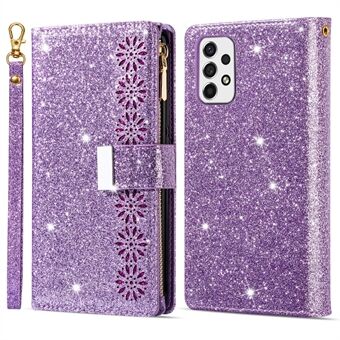 Valbestendig Laser Vakmanschap Starry Style Wallet Stand Leather Phone Case met riem voor Samsung Galaxy A53 5G