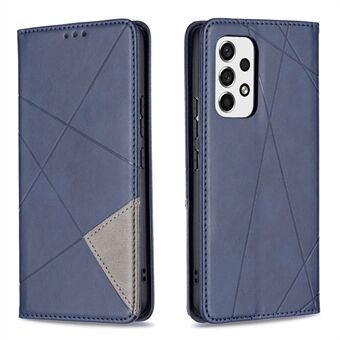 Volledig verpakte Rhombus-achtige bedrukte magnetische sluiting kaartsleuven Design lederen telefoonhoes met Stand voor Samsung Galaxy A53 5G