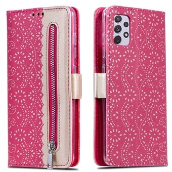 Volledig omwikkeld leren hoesje met ritssluiting Stand Telefoonhoes met strikriem voor Samsung Galaxy A53 5G