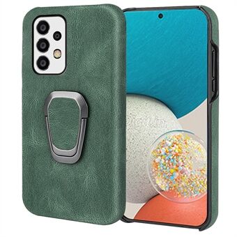 Incomplete Covering Phone Shell PU Leather Coated PC Back Case met draaibare standaard voor Samsung Galaxy A53 5G