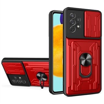 Kickstand Camera Cover Slide Anti- Scratch Beschermende Harde PC Zachte TPU Case met kaarthoudersleuf voor Samsung Galaxy A53 5G