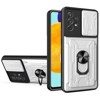 Kickstand Camera Cover Slide Anti- Scratch Beschermende Harde PC Zachte TPU Case met kaarthoudersleuf voor Samsung Galaxy A53 5G