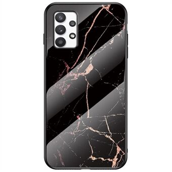 Gehard glas + pc + TPU Hybride hoes Valbescherming Telefoonhoes met marmerpatroon voor Samsung Galaxy A53 5G