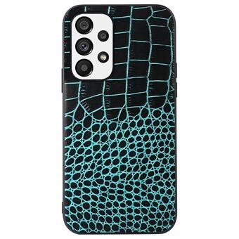 Voor Samsung Galaxy A53 5G Krokodil Textuur Mobiele Telefoon Case Echt Rundleer Gecoat PC + TPU Cover