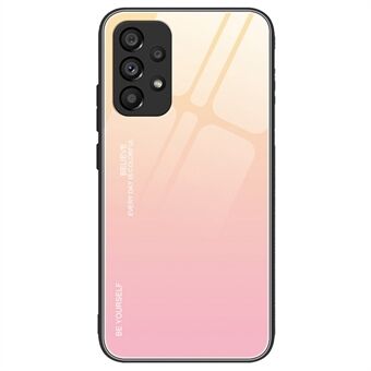 Voor Samsung Galaxy A53 5G Scratch beschermende schaal Gradiëntkleur Gehard glas Achterkant + Soft TPU Edge telefoonhoes