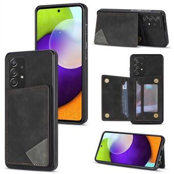 Voor Samsung Galaxy A53 5G Card Pocket Kickstand Ontwerp Protector Lijn Splicing Imprinting PU Leer Anti-drop telefoon Case