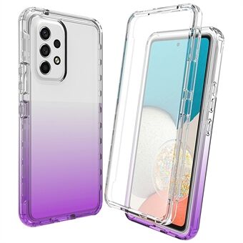 3-in-1 PC+TPU hybride hoes voor Samsung Galaxy A53 5G, gradiënt Goed beschermde schokbestendige mobiele telefoonhoes met PET-schermbeschermer