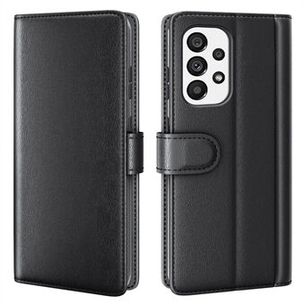 Voor Samsung Galaxy A53 5G Wallet Case Split leer Echt leer Folio Flip Stand Shockproof Cover