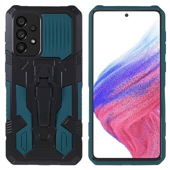 MechWarrior Project voor Samsung Galaxy A53 5G Ingebouwde metalen plaat Hybride harde pc Zachte TPU Scratch Case met Back Clip Kickstand