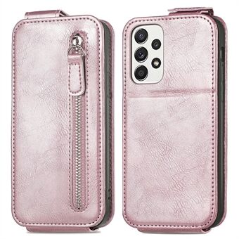 Voor Samsung Galaxy A53 5G PU lederen verticale flip cover rits portemonnee Stand telefoonhoes met ingebouwde metalen plaat