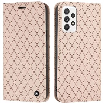 Voor Samsung Galaxy A53 5G Beschermhoes Reliëf Rhombus Patroon Folio Flip Cover met Portemonnee Litchi Textuur PU Lederen Stand Case RFID Blocking Telefoon Cover