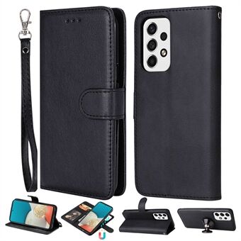 Voor Samsung Galaxy A53 5G KT Leather Series-3 Afneembare 2-in-1 Stand Portemonnee Magnetische Sluiting Case PU Lederen Telefoon Cover met Riem