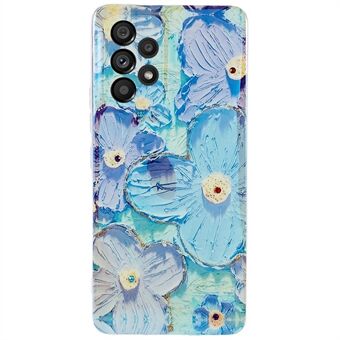 Voor Samsung Galaxy A53 5G Epoxy Strass Decor TPU Case IMD Bloemenpatroon Beschermende Telefoon Cover