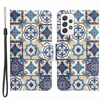 Stand Wallet Case voor Samsung Galaxy A53 5G, Cross Texture PU Leather Pattern Printing Folio Flip Phone Cover