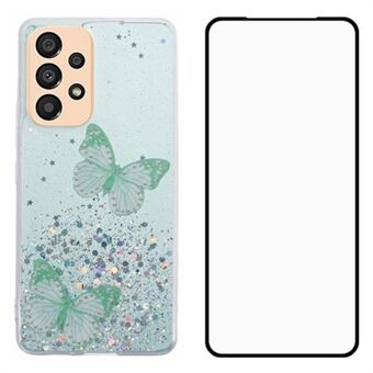 WANLONFENG AW Serie voor Samsung Galaxy A53 5G Hoesje met Screenprotector 2-in-1 TPU Esthetisch Telefoonhoesje