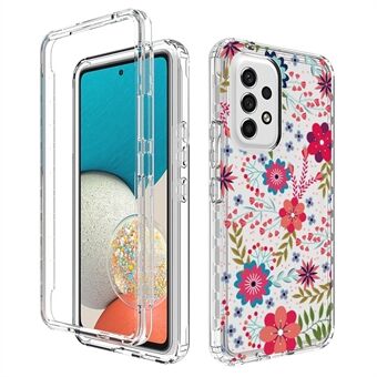 Voor Samsung Galaxy A53 5G hard pc-frame Soft TPU schokbestendig telefoonhoesje patroondruk ontwerp doorzichtige hoes