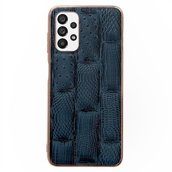 Voor Samsung Galaxy A53 5G Telefoon Case Nano Galvaniseren Mahjong Textuur Mobiele Telefoon Achterkant Echt Koeienhuid Leer + PC + TPU Mobiele Telefoon Cover