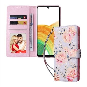 Voor Samsung Galaxy A53 5G Gelakt PU Leather Case Stand Wallet Volledige bescherming RFID Blocking Phone Cover