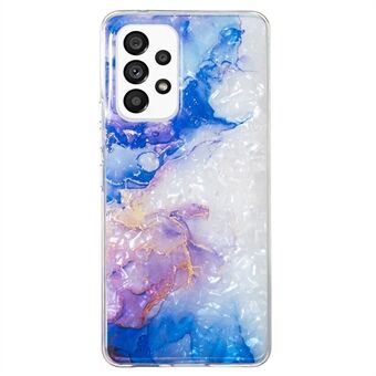 Voor Samsung Galaxy A53 5G IMD Design TPU Telefoonhoes Marmer Bloem Shell Patroon Cover