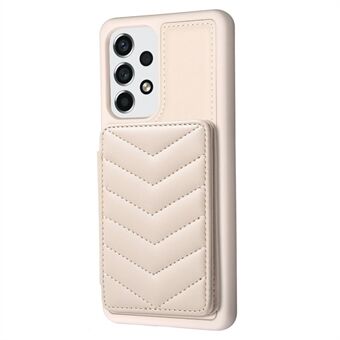 BF26 Kaarthouder Telefoon Shell Voor Samsung Galaxy A53 5G, anti- Scratch Kickstand Magnetische PU Leer + TPU Telefoon Case