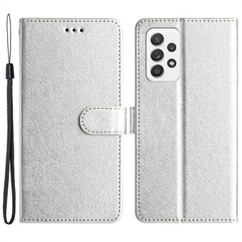 Voor Samsung Galaxy A53 5G Silk Texture Horizontal Stand Leather Cover Wallet Phone Case