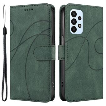 Voor Samsung Galaxy A53 5G lijnen bedrukte lederen telefoonhoes Flip Stand Wallet Cover