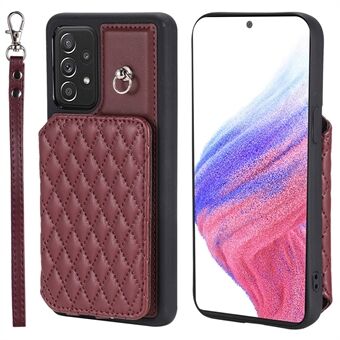 Stijl 008 Voor Samsung Galaxy A53 5G PU Leer + TPU Shell Kickstand Telefoon Case RFID Blocking Cover met Polsband