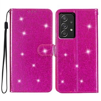 Voor Samsung Galaxy A53 5G glitter PU lederen tas folio flip portemonnee Stand telefoonhoes