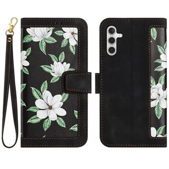 Voor Samsung Galaxy A53 5G Bloempatroon Afdrukken Telefoon Stand Case Kaarthouder Lederen Cover