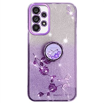 KADEM voor Samsung Galaxy A53 5G hoesje met bloemendecoratie, TPU telefoonhoesje met ring standaard.