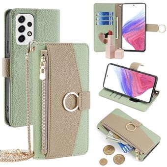 Voor Samsung Galaxy A53 5G Case Portemonnee Crossbody Telefoontasje met Ritsvak.