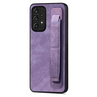 D11 Voor Samsung Galaxy A53 5G Telefoonhoesje Leder+TPU Cover Polsbandje Stand