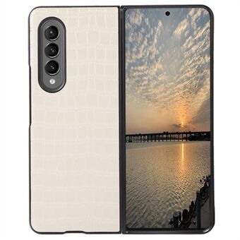 Voor Samsung Galaxy Z Fold4 5G PU Leather Case Coated PC + TPU Anti- Scratch Telefoon Case krokodil Textuur Beschermhoes