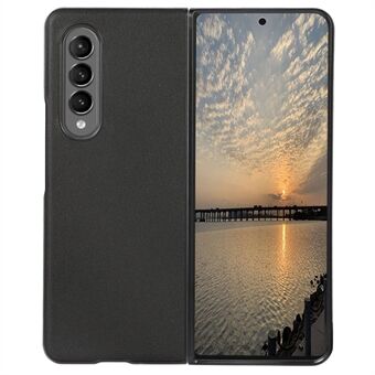 Voor Samsung Galaxy Z Fold4 5G Geweven Lederen Coating Back Cover Soft Tpu Bumper Hard Pc Schokabsorptie telefoon Case