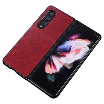 Voor Samsung Galaxy Z Fold4 5G Scratch textuur PU-leer gecoat PC Anti-val mobiele telefoonhoes