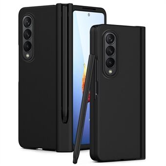 Voor Samsung Galaxy Z Fold4 5G Hard PC Scharnier Ontwerp Telefoon Case Drop-proof Cover met Gehard Glas Screen Protector + Stylus Pen