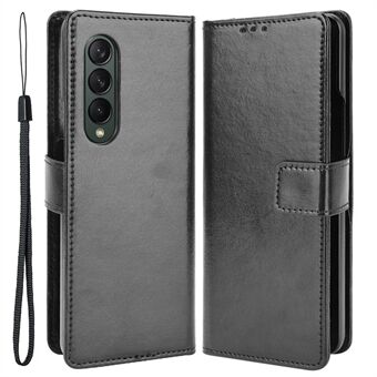 PU lederen telefoonhoes voor Samsung Galaxy Z Fold4 5G, Crazy Horse Texture Folio Flip Cover met Stand / kaartsleuf