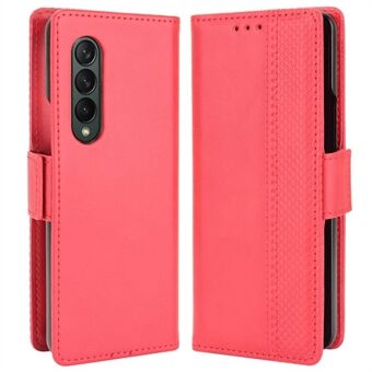 Voor Samsung Galaxy Z Fold4 5G Telefoonhoes Zijkant Magnetische Gesp Retro Stijl Portemonnee Lederen Stand Telefoonhoes