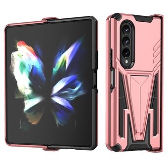 Voor Samsung Galaxy Z Fold4 5G PC + TPU V-vormig standaardontwerp Antikras Scratch telefoonhoesje met scharnier