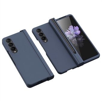 Voor Samsung Galaxy Z Fold4 5G Pen Slot Side Scharnier Opvouwbare Telefoon Case Rubberen Harde Pc Cover Met gehard Glas Screen Protector