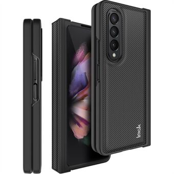 IMAK Ruiyi-serie voor Samsung Galaxy Z Fold4 5G met leer gecoate pc-hoes Scratch Koolstofvezeltextuur Telefoon Shell