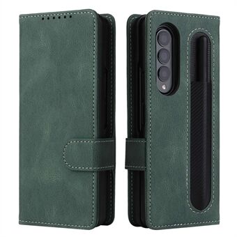 Voor Samsung Galaxy Z Fold4 5G Afneembare 2-in-1 PU Leather Stand Portemonnee Stijl Shell Magnetische mobiele Telefoon Case met Pen Slot