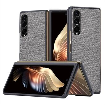 Voor Samsung Galaxy Z Fold4 5G Sea Sand Textured Phone Case Anti- Scratch PU Leather Coated Hard PC Folding Cover