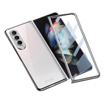GKK Voor Samsung Galaxy Z Fold4 5G Galvaniseren Transparante Telefoon Cover Precieze Uitsparing PC Case met Gehard Glas screen Film