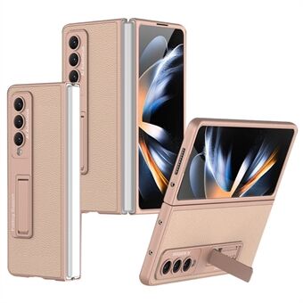 GKK voor Samsung Galaxy Z Fold4 5G ultradun leer gecoate pc-hoes Kickstand opvouwbare telefoonhoes (zonder schermbeschermer)